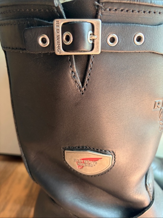 Red Wing 988 Men\'s Engineer Vibram Steel Toe Leather Biker Boots Sz 11.5D Black